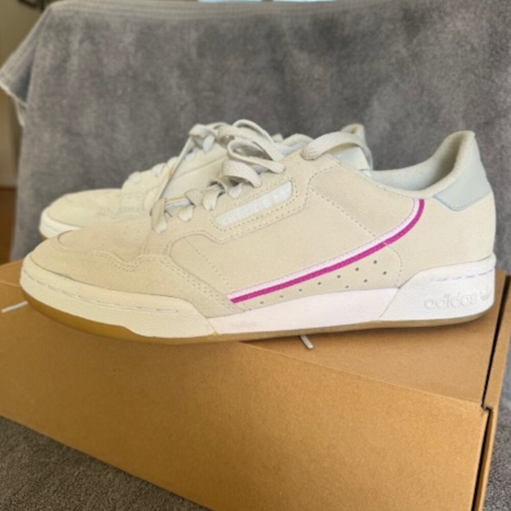 Adidas Continental 80, women's size 8, gray suede